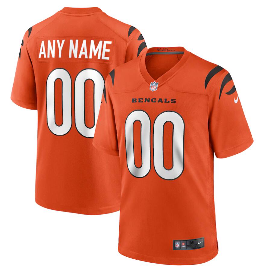 2024 Youth Nike Orange Cincinnati Bengals Alternate Game Custom Jersey->customized nfl jersey->Custom Jersey